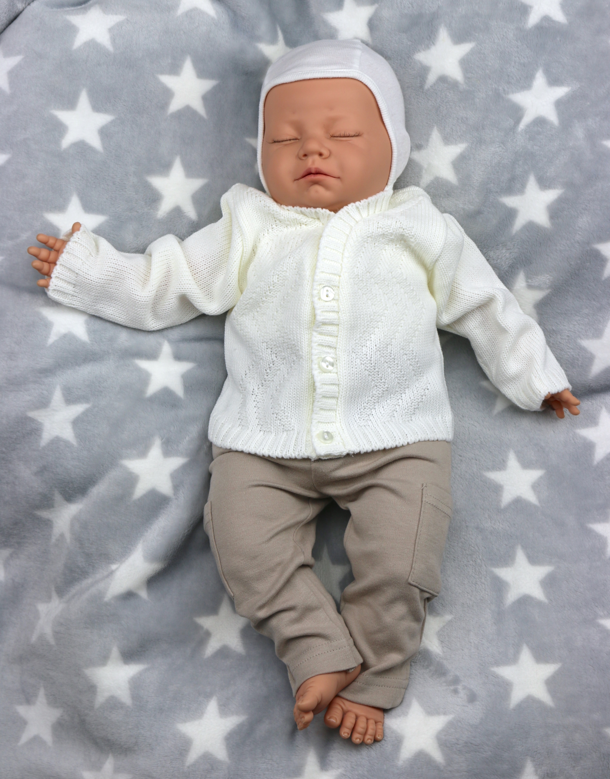 Strickjacke Weiß oder Blau