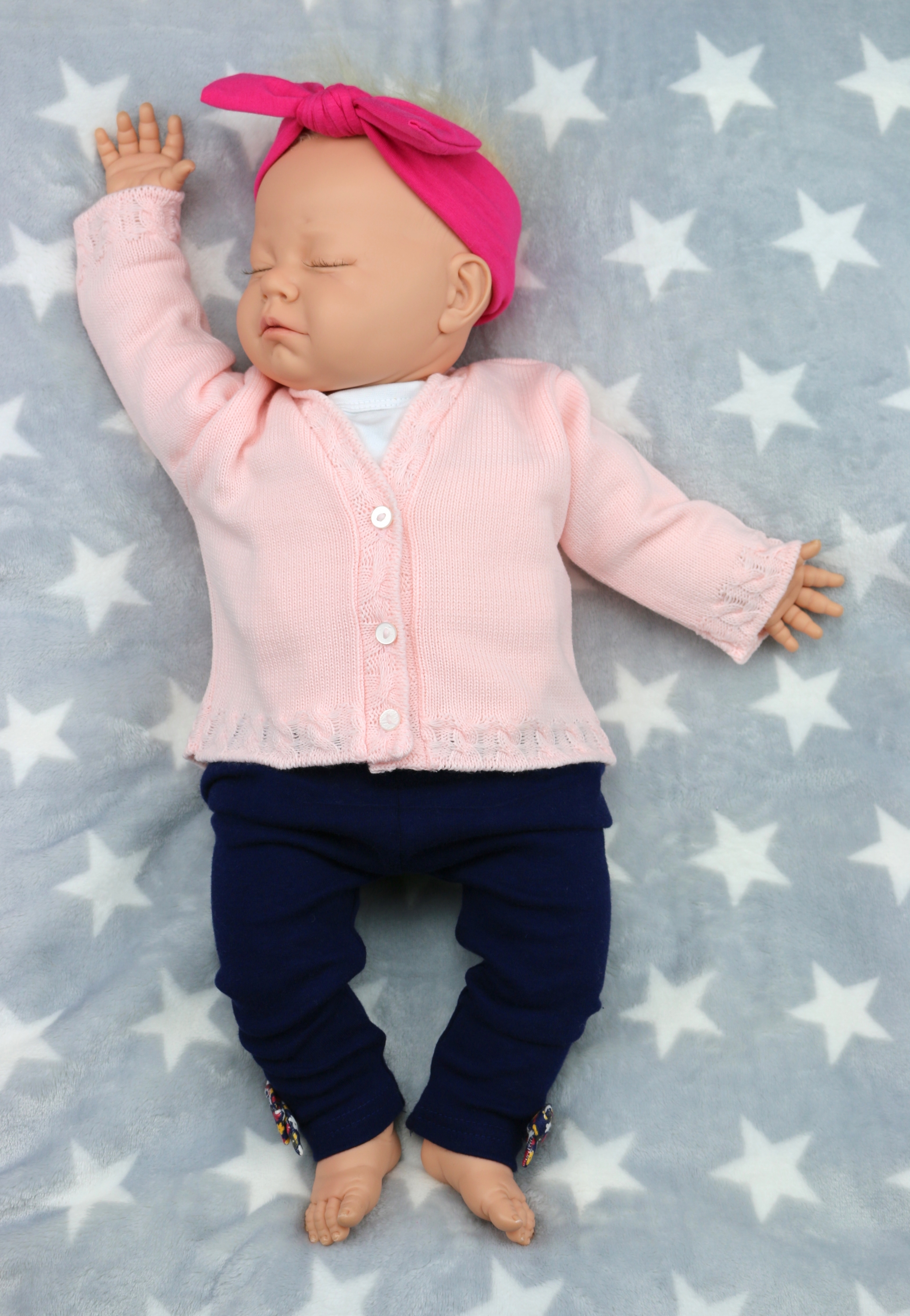 Mädchen Strickjacke Weiß oder Rosa